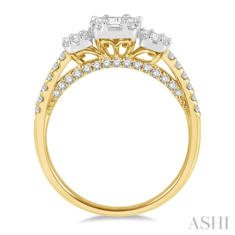 Past Present & Future Fusion Diamond Engagement Ring