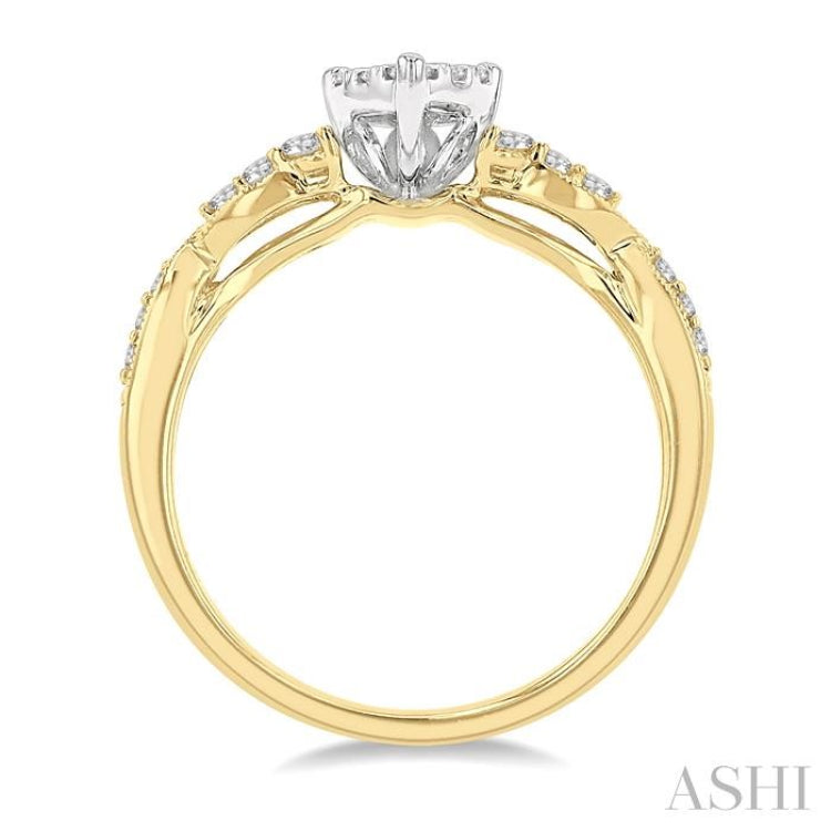 Pear Shape Lovebright Diamond Engagement Ring