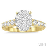 Oval Shape Lovebright Diamond Engagement Ring