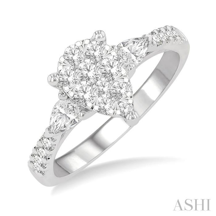 Pear Shape Lovebright Diamond Engagement Ring