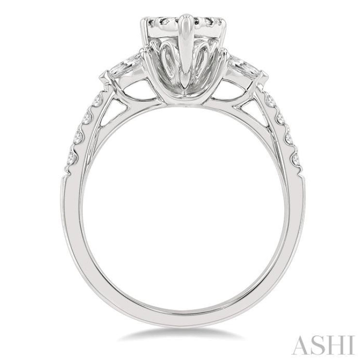 Pear Shape Lovebright Diamond Engagement Ring