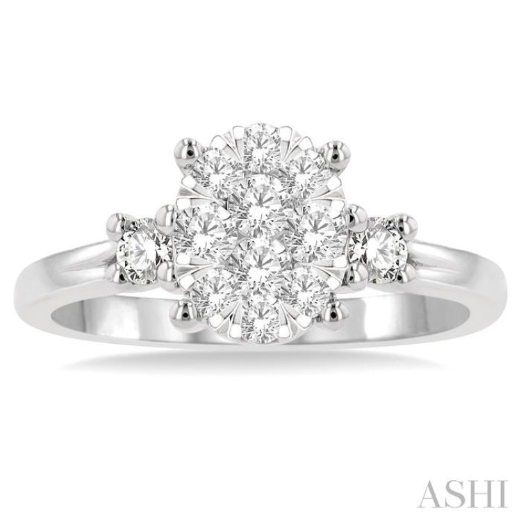 Oval Shape Lovebright Diamond Engagement Ring