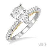 Pear Shape Semi-Mount Diamond Engagement Ring