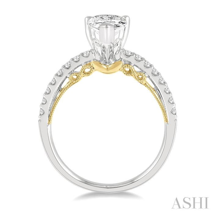 Pear Shape Semi-Mount Diamond Engagement Ring