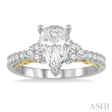 Pear Shape Semi-Mount Diamond Engagement Ring