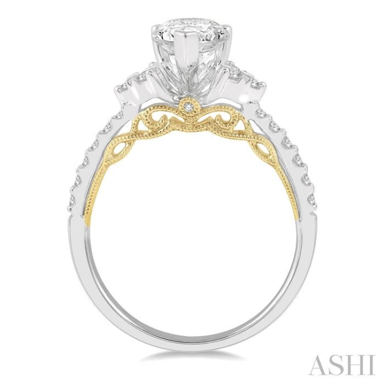 Pear Shape Semi-Mount Diamond Engagement Ring