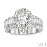 Pear Shape Semi-Mount Diamond Engagement Ring