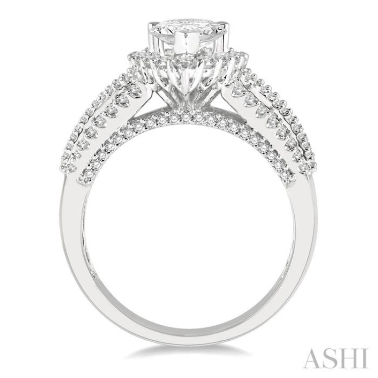 Pear Shape Semi-Mount Diamond Engagement Ring