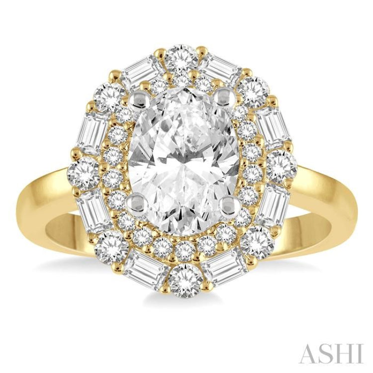 Oval Shape Semi-Mount Diamond Engagement Ring