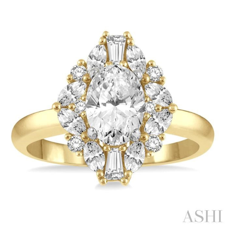 Marquise Shape Semi-Mount Diamond Engagement Ring