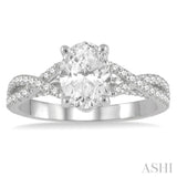 Oval Shape Semi-Mount Diamond Engagement Ring