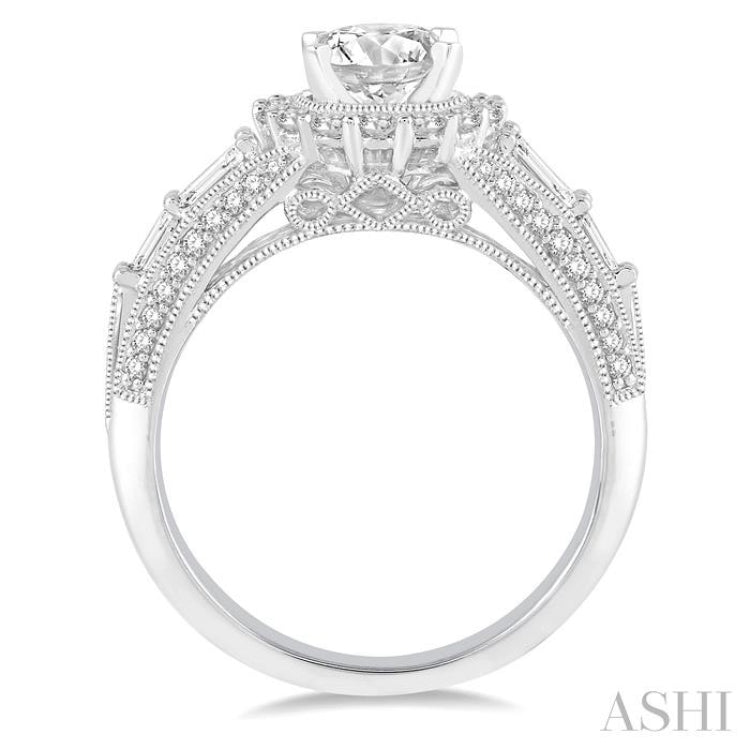 Oval Shape Semi-Mount Diamond Engagement Ring