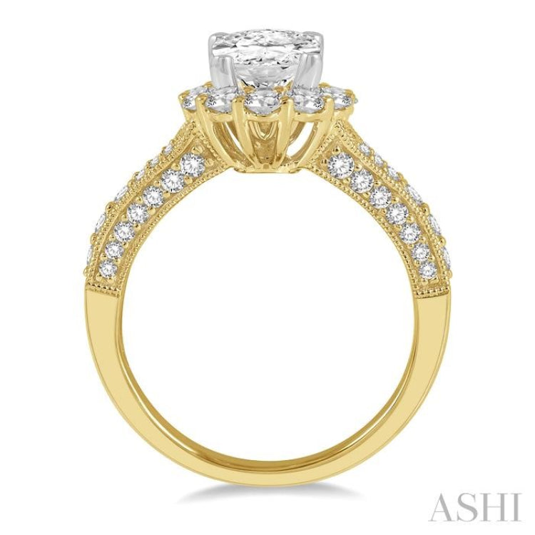 Oval Shape Semi-Mount Diamond Engagement Ring