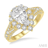 Pear Shape Semi-Mount Diamond Engagement Ring