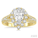 Pear Shape Semi-Mount Diamond Engagement Ring