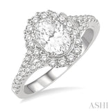 Oval Shape Semi-Mount Diamond Engagement Ring