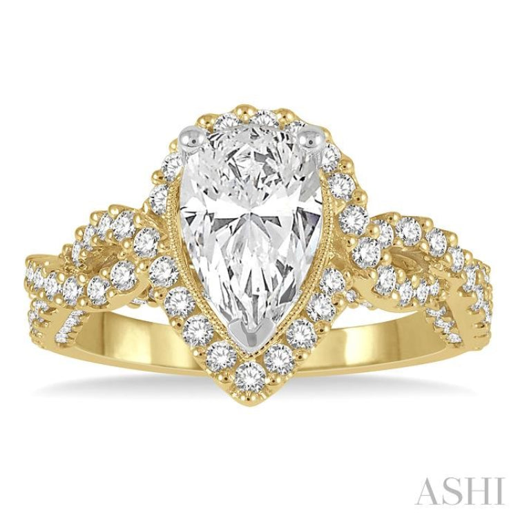 Pear Shape Semi-Mount Diamond Engagement Ring