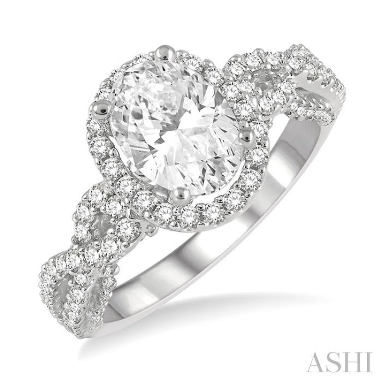 Oval Shape Semi-Mount Diamond Engagement Ring