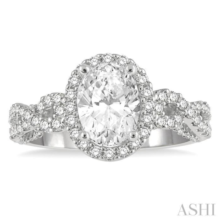 Oval Shape Semi-Mount Diamond Engagement Ring