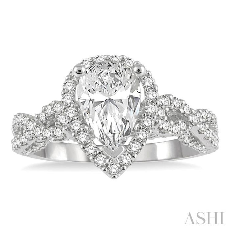 Pear Shape Semi-Mount Diamond Engagement Ring