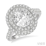 Oval Shape Semi-Mount Diamond Engagement Ring