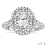 Oval Shape Semi-Mount Diamond Engagement Ring