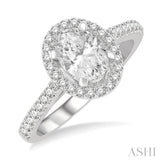 Oval Shape Semi-Mount Diamond Engagement Ring