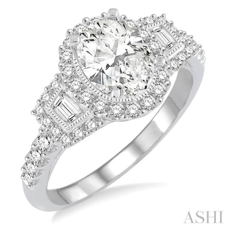 Oval Shape Semi-Mount Diamond Engagement Ring