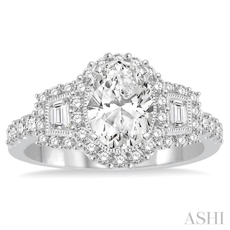 Oval Shape Semi-Mount Diamond Engagement Ring