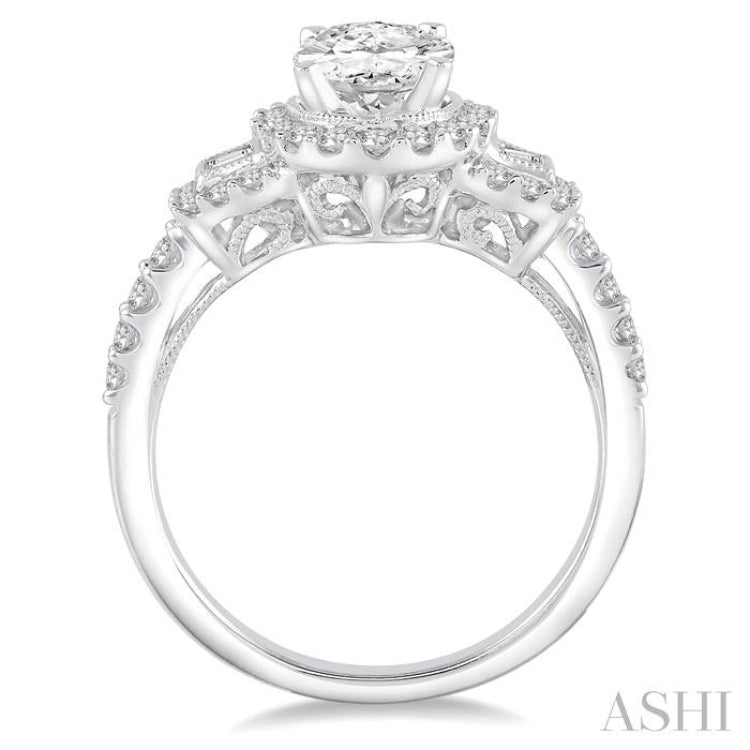 Oval Shape Semi-Mount Diamond Engagement Ring