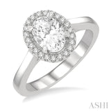 Oval Shape Semi-Mount Diamond Engagement Ring