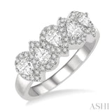 Pear Shape 5 Stone Diamond Wedding Band