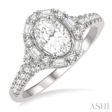 Oval Shape Semi-Mount Diamond Engagement Ring