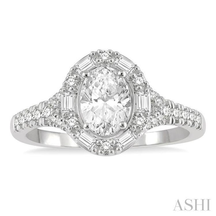 Oval Shape Semi-Mount Diamond Engagement Ring