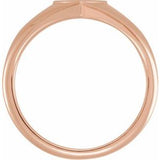 6 mm Heart Signet Ring Tapered Shoulders - Luvona