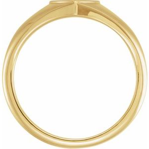 6 mm Heart Signet Ring Tapered Shoulders - Luvona