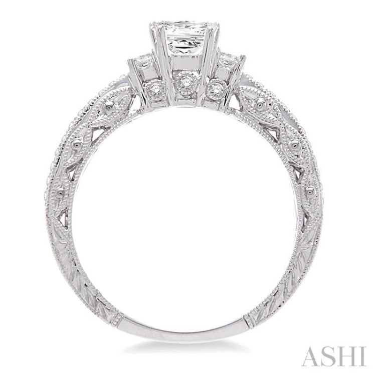 Past Present & Future Semi-Mount Diamond Engagement Ring