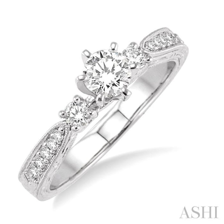 Past Present & Future Semi-Mount Diamond Engagement Ring