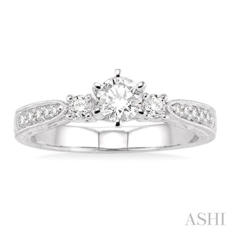 Past Present & Future Semi-Mount Diamond Engagement Ring