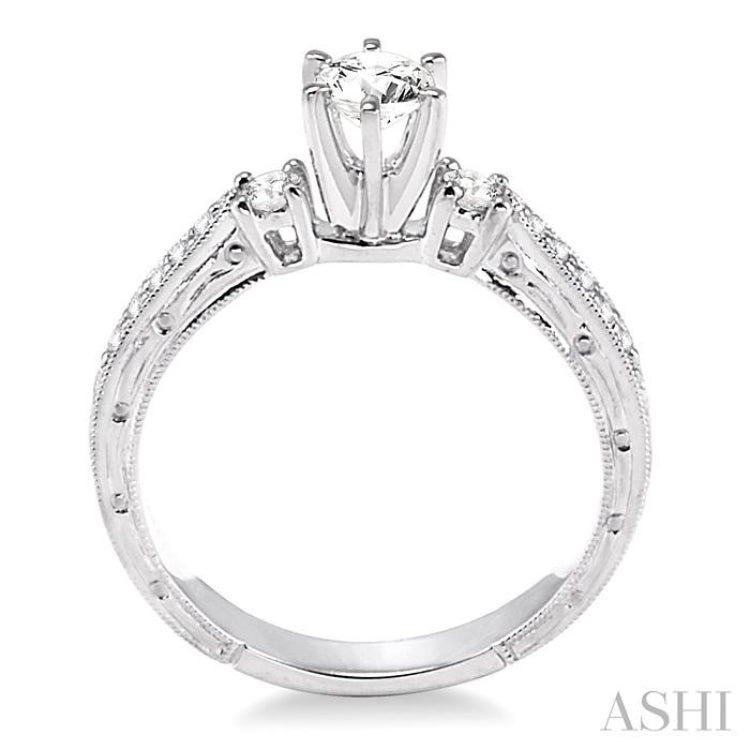 Past Present & Future Semi-Mount Diamond Engagement Ring