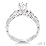 Past Present & Future Semi-Mount Diamond Engagement Ring