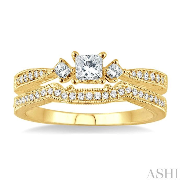 Past Present & Future Diamond Wedding Set