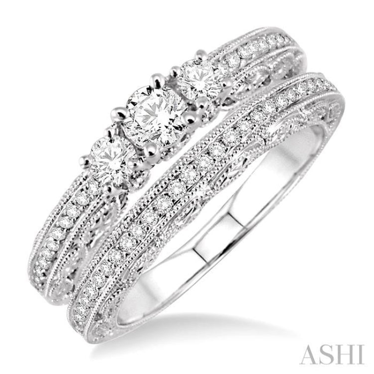 Past Present & Future Diamond Wedding Set