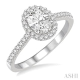 Oval Shape Semi-Mount Diamond Engagement Ring