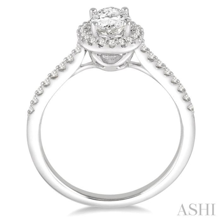 Oval Shape Semi-Mount Diamond Engagement Ring