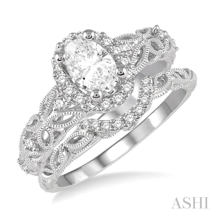 Oval Shape Diamond Wedding Set