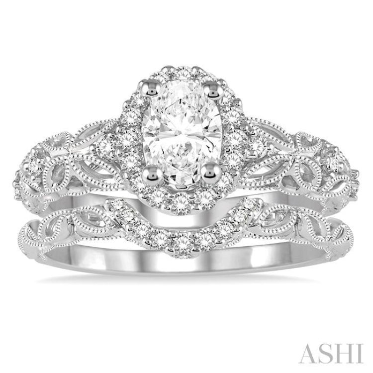 Oval Shape Diamond Wedding Set