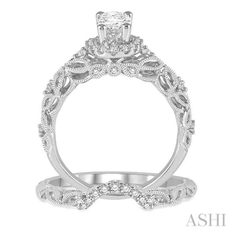 Oval Shape Diamond Wedding Set