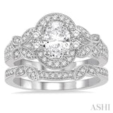 Oval Shape Diamond Wedding Set