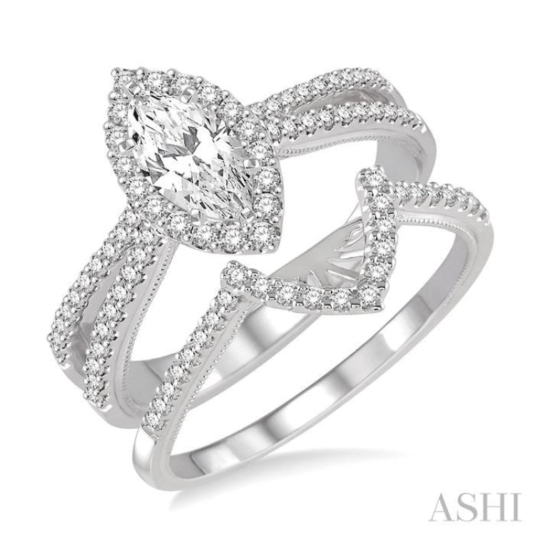 Marquise Shape Diamond Wedding Set